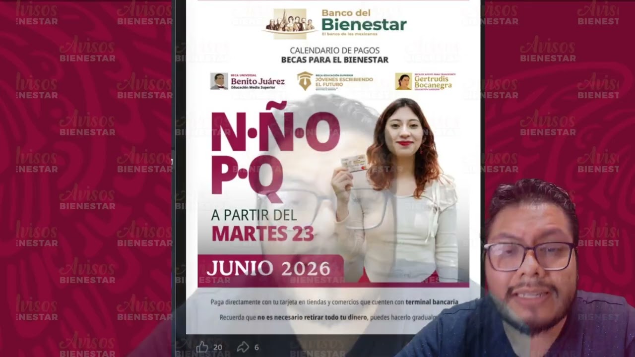 Hoy 23 de junio pago de la beca media superior, BECA JEF y gertrudis con apellido inicial N, Ñ, O, P