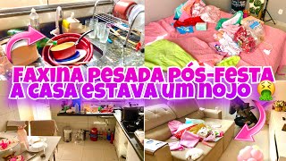 A CASA FICOU TODA BAGUNÇADA/FAXINA PESADA PÓS-FESTA DA JADE/MUITA SUJEIRA E BAGUNÇA! 🤮🥲