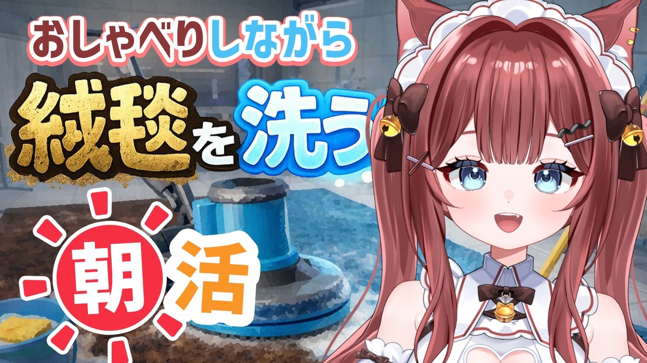 【 #雑談 】☀朝活☀おしゃべりしながら絨毯を洗う💦【Vtuber/華房とろふ】