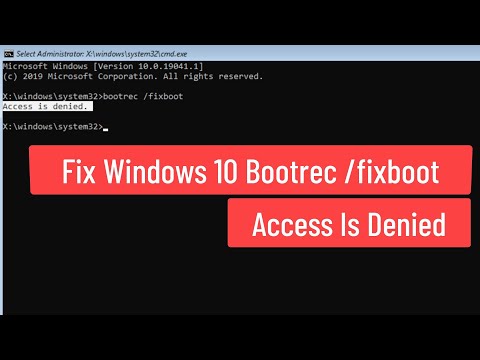 bootrec/fixboot access denied