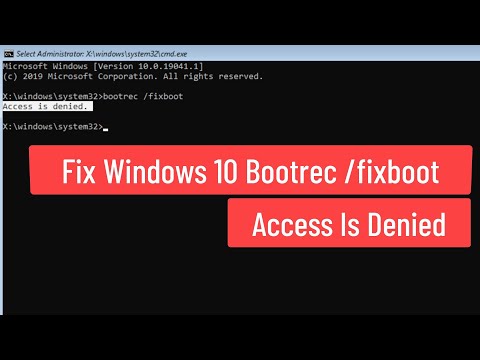 Fix bootrec fixboot access is denied - captainden