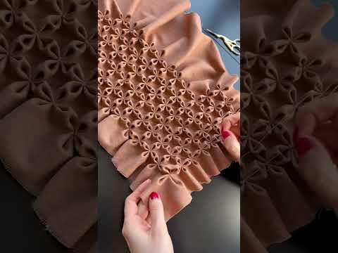 Brown hand smocking 🤎 #sewing #fashiondesign #handmade #sewingtutorial #fashiondesigner #couture