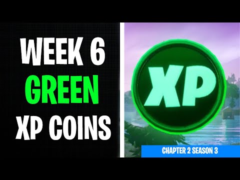 All 4 Green XP Coins Locations Week 6 - Secret XP Coins Fortnite Chapter 2 Season 3