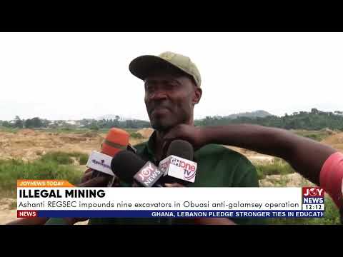 Illegal Mining: Ashanti REGSEC impounds 9 excavators in Obuasi anti-galamsey operation