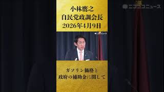 【ガソリン価格と政府の補助金に関して】小林鷹之 自民党政調会長 記者会見 生中継（2026年4月9日）【2026/4/9】