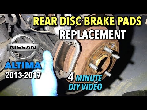 Nissan Altima Rear Brake Pads Replacement 2013-2017 - 4 Minute DIY Video