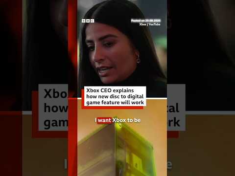 Xbox's new disc to digital feature explained by CEO Asha Sharma. #Xbox #Gamescom #BBCNews