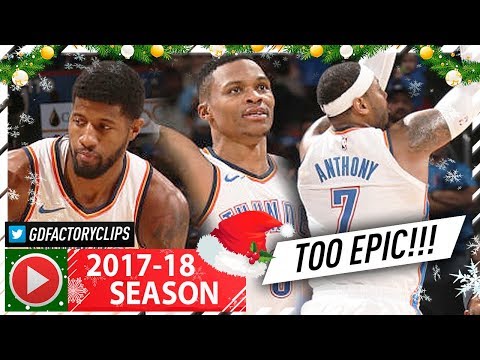 Russell Westbrook, Carmelo Anthony & Paul George BIG 3 Full Highlights vs Hawks (2017.12.22) - EPIC!
