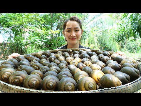 Yummy Snail Green Curry Noodle Powder Cooking - Snail Curry Cooking - Cooking With Sros Video