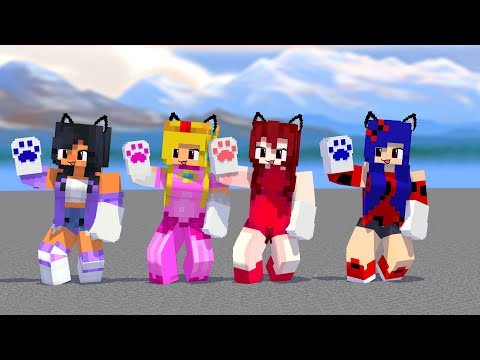 SHUFFLE YAY! ARIGATO FIRST MEET APHMAU, PRINCESS PEACH, LADY BUG, FNF GIRLFRIEND -MINECRAFT #shorts