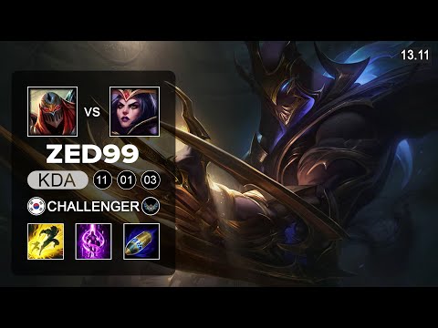 ZED99 Zed vs Lebalnc Mid - KR Challenger - Patch 13.11 Season 13