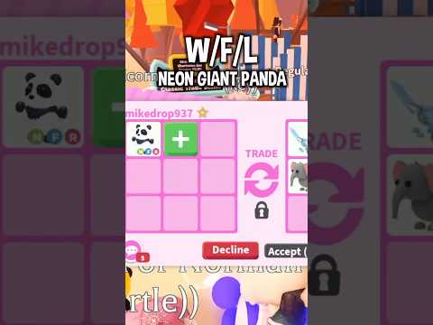 W/F/L adopt me NEON GIANT PANDA pet trades! 😳
