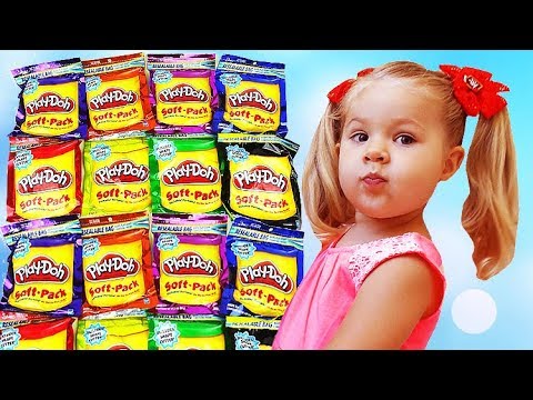 Diana is playing with Play Doh toys for kids Toddlers Video