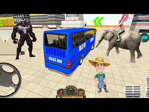 Us Police Uphill Bus Driving Simulator - Police Soldier Duty Transporter Bus- Android Game Play