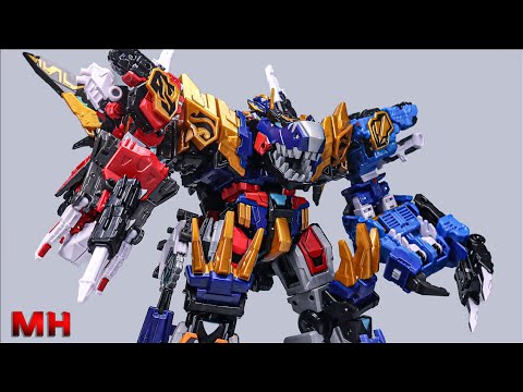 Cheap version！Miniforce Dinoid Warrior Great Rex Kaiser 7 in 1 Transformer Combine Robot 7PC Set