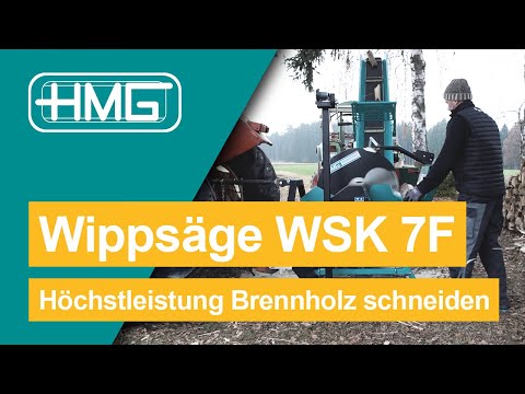 HMG Wippkreissäge WSK 7F mit 4m Teleskop-Förderband - in Höchstleistung Brennnholz schneiden