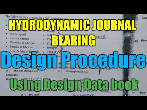 Hydrodynamic Bearing design procedure problem how to solve numrical of bearing