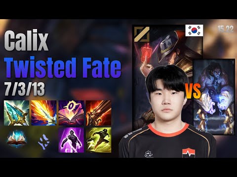 Calix Mid Twisted Fate vs Sylas lol KR solo rank Full Game 15.22 | 칼릭스 트위스티드 페이트 vs 사일러스