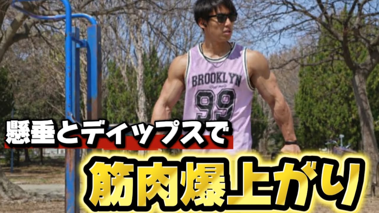 懸垂とディップスで筋肉爆上がり