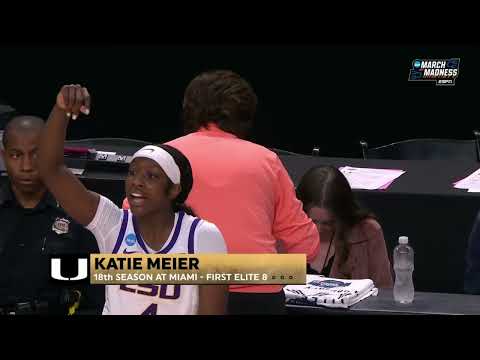 2023/03/26 - #9 Miami vs #3 LSU - Elite 8 NCAA Women's Basketball Tournament -