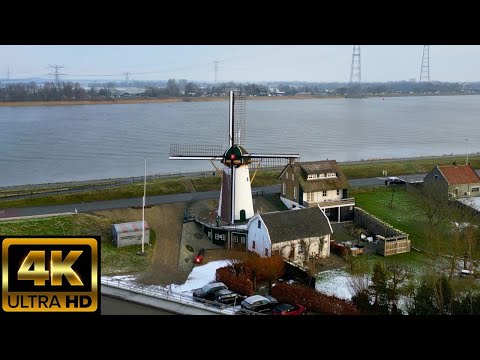 📍 Nieuw-Lekkerland From Above – Dutch Riverside Village Near Kinderdijk