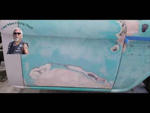 1955 Chevy Truck - Old trick on how to keep the door alignment when you got to remove it.