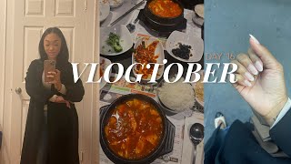 VLOGTOBER DAY 16 🍁| testing my new camera, back in the gym and eating 순두부찌개