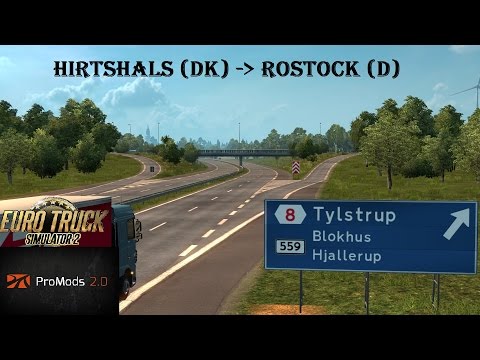 Euro Truck Simulator 2 Promods 2.02: Hirtshals (DK) - Rostock (D) Timelapse