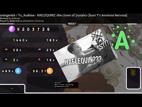 good score/run | orangentle Yu Asahina - HAELEQUINZ -the clown of 24stairs- | [A rank] |osu!