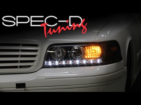 SPECDTUNING INSTALLATION VIDEO: 1999 - 2011 FORD CROWN VICTORIA LED PROJECTOR HEADLIGHTS