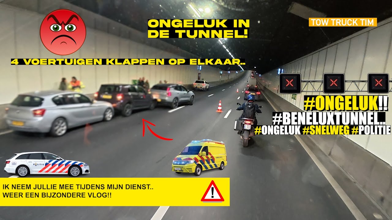 🚨Ongeluk in de Heinenoord tunnel met meerdere voertuigen..🚨