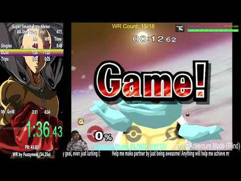 SSBM - All-Star (Very Easy) SpeedRun PB! (39.00) IGT [3rd Place]