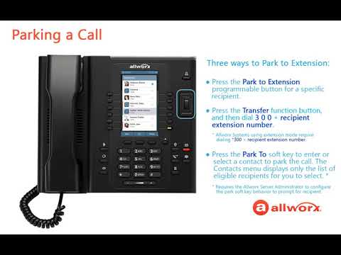 Allworx Verge IP Phone   Using Park to Extension