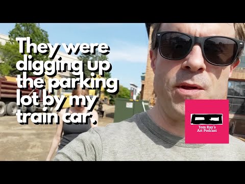 They were digging up the parking lot by my train car - Tom Ray's Day 200926