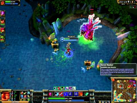 League of Legends - Miss Fortune Baron solo( !Very Lucky!) XD