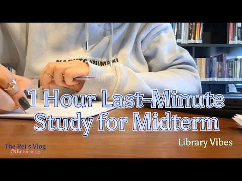 1 Hour Study With Me in Library | Last-Minute Midterm Prep with Real Background Noise