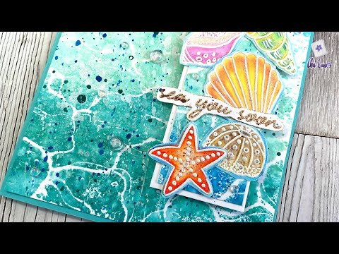 Polychromos and Distress Inks in a Summer Card