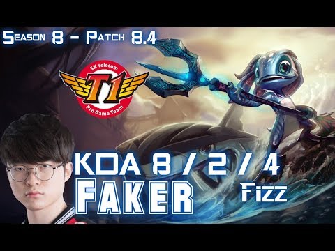 SKT T1 Faker FIZZ vs KATARINA Mid - Patch 8.4 KR Ranked