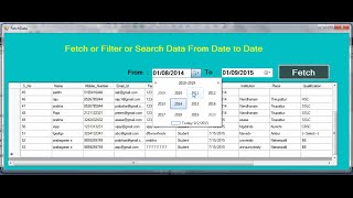 Fetch or Filter Data from Date to Date