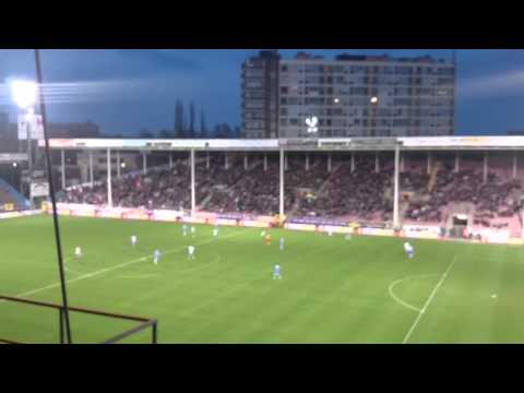 11 avril 2015 - Charleroi vs La Gantoise - Ambiance après le 1er but - La T1 debout