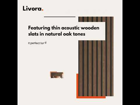 Acoustic Panels in Walnut Oak Ultra Realistic Satin Fleece Wallpaper I Livora