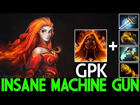 GPK [Lina] Insane Machine Gun Build 1st Item Falcon Balde Dota 2