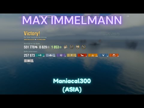 {Replay | 14.2}Tier 10 CV DKM Max Immelmann by Maniacal300(ASIA) - Pure damage farming with Gunther