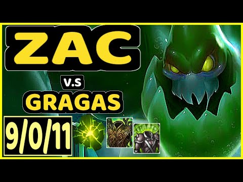 METEOS (ZAC) vs GRAGAS - 9/0/11 KDA JUNGLE GAMEPLAY - NA Ranked GRANDMASTER