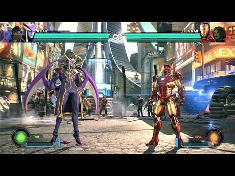 Jedah & Arthur vs Iron Man & Gamora (Hardest AI) - Marvel vs Capcom: Infinite