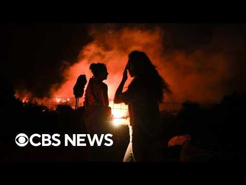 Dangerous conditions continue fueling huge wildfires in Europe