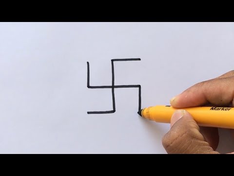 How to Draw a Nature Scenery from Swastik | Easy Drawing