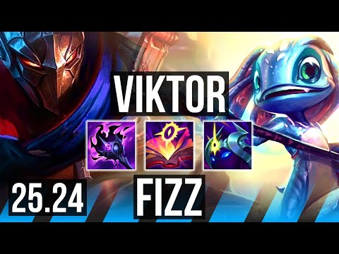 VIKTOR vs FIZZ (MID) | Good KDA: 12/1/9 | KR Master | 25.24