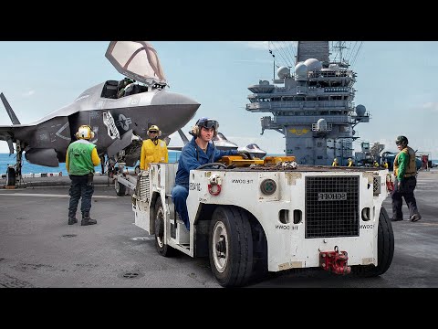 A Day in Life of Flight Deck Crew Working on $13 Billion US Aircraft Carrier