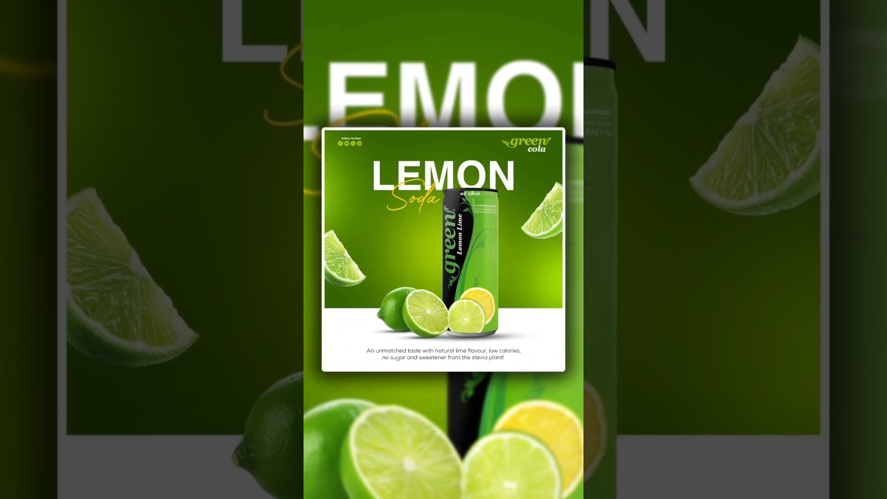 Lemon Soda Poster Design in Photoshop | Graphic Design